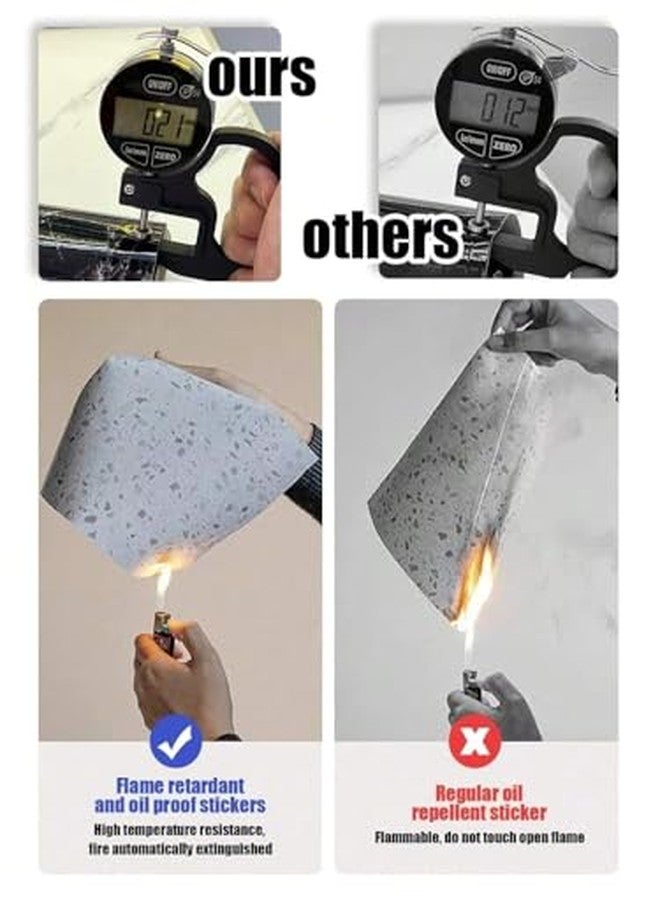 TEKCOOL ورق جدران TEKCOOL مقاوم للماء والزيوت بنقشة الرخام، مناسب للأثاث والمطابخ والخزائن والدواليب وأسطح الطاولات، سواء كانت بلاستيكية أو خشبية أو غيرها، ملصق PVC ذاتي اللصق (60 × 200 سم) (ورق جدران رمادي بني - قطعتان) - Image 4